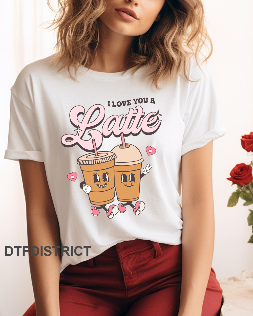 I love you a latte DTF transfer